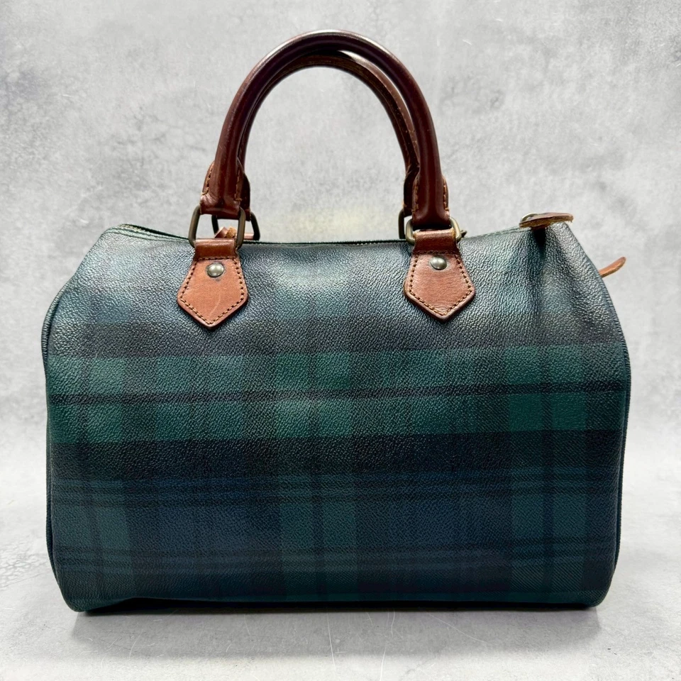 Polo Ralph Lauren Reloj Negro PVC Mini Bolso Boston Patrón a Cuadros con Placa de Logo Foto 3 de 4