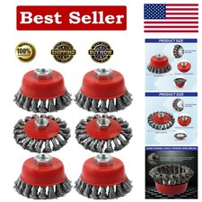 Cost-Effective 6-Piece Wire Wheel Set for Angle Grinders - Rust & Weld Cleaning