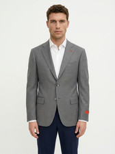6125 ISAIA "Gregorio" Gray Jacket Sport Coat Jersey Fine Wool 42 US / 52 EU 8R