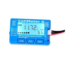 RC Cellmeter 8 Digital Battery Capacity Checker blue with LCD backlight