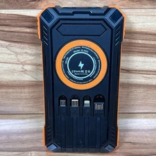 Portable Solar Power Bank LiPo 30000mAh Wireless Charging Flashlight Cords USB-C