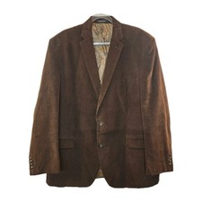 Chaps Ralph Lauren Men's Chocolate Brown Ribbed Corduroy Sport Coat Size 48L