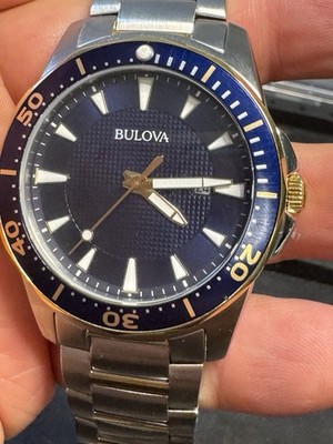 Bulova 98B329 43mm Silver/Gold-Tone Stainless Steel Case and Strap Men's...