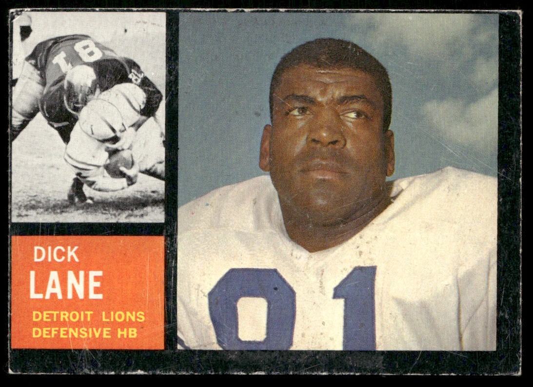 Dick Lane 1962 Topps #60 Detroit Lions VG