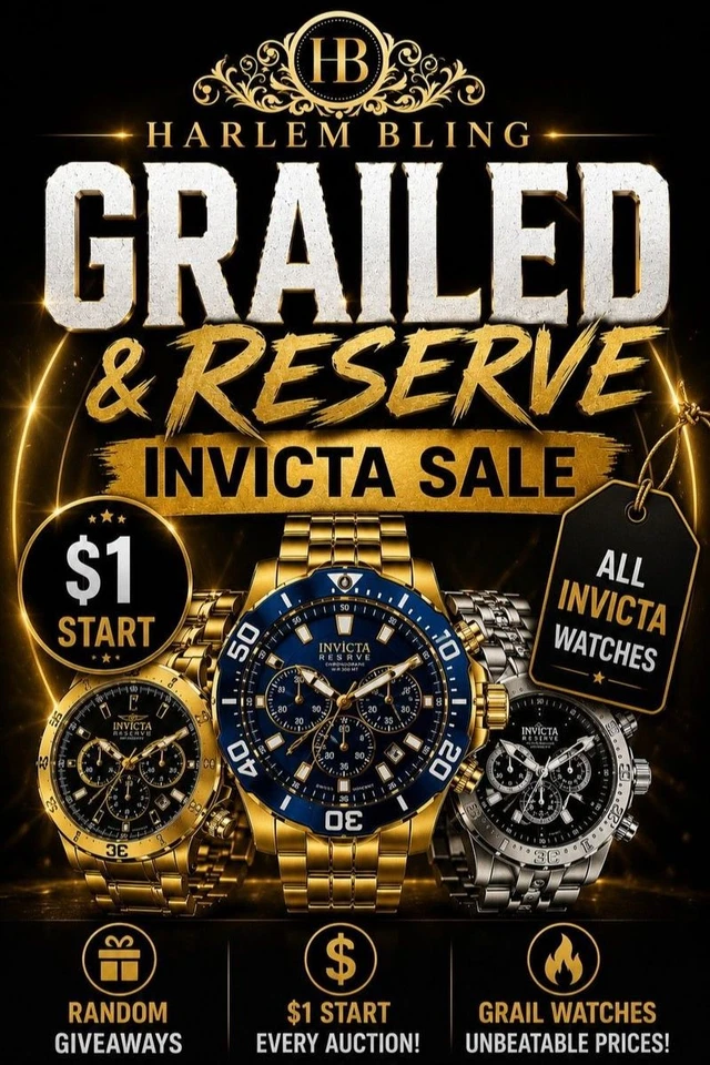Harlembling INVICTA Grails & Reserves $1 Start Clearance Sale!
