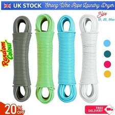 Heavy Duty Clothes Washing Line Steel Core Strong Wire Rope Laundry Dryer 15 25M