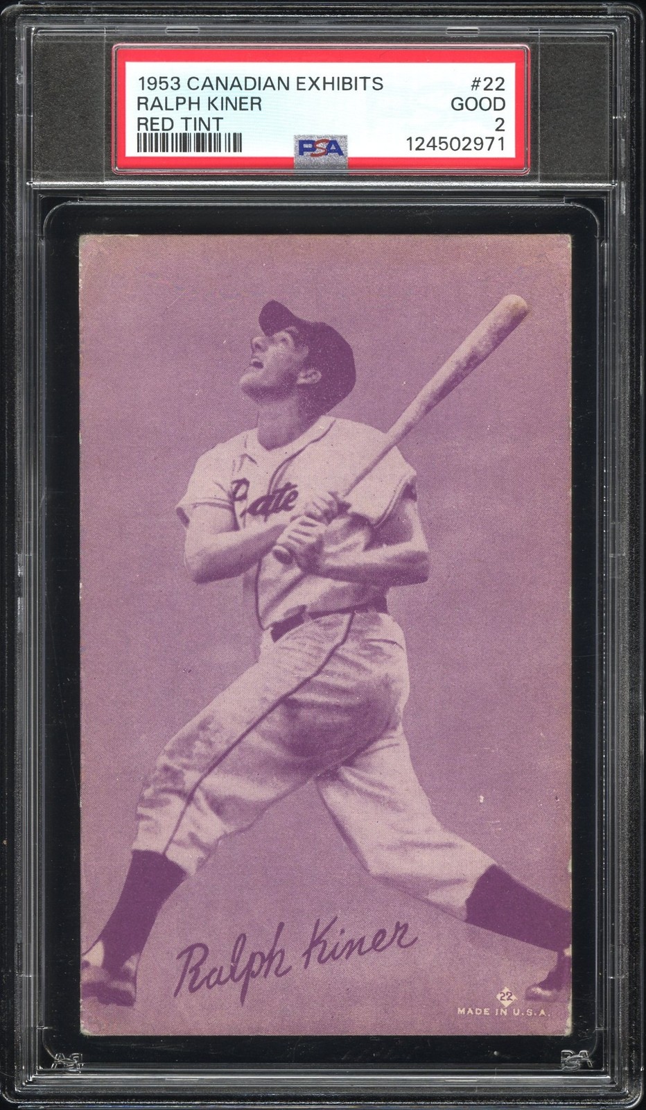 Ralph Kiner #22 Baseball Cards 1953 Canadian Exhibits trading card — raw and PSA graded price guide