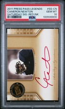 2011 PRESS PASS LEGENDS SATURDAY SIGNATURES RED INK CAMERON NEWTON PSA 10 AUTO