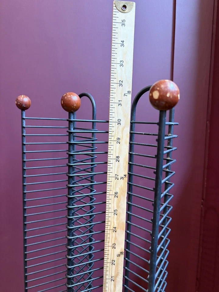 Vintage Black Wire CD Tower Rack Stand Holds 100 CDs 32” Tall Y2K Media Storage - Image 3 of 4