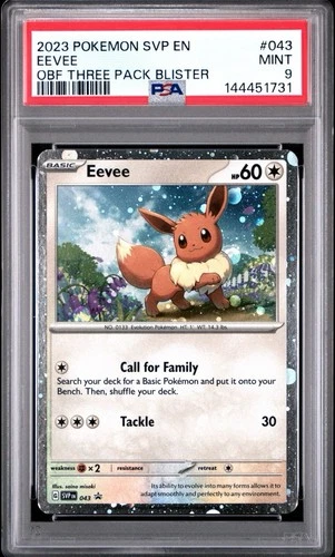 2023 POKEMON SVP EN-SV BLACK STAR PROMO #043 EEVEE PSA 9