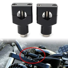 1"Handlebar Handle Bar Adapter Risers Clamp Mounts For Suzuki Black Pair