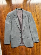 Yves Saint Laurent Men's Gray Wool Blazer 38R Tweed Sport Jacket