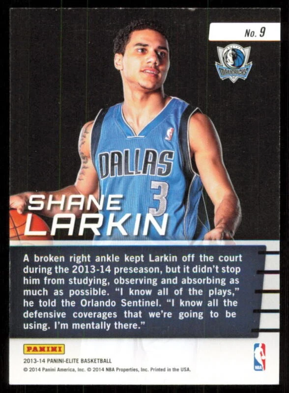 2013 PANINI ELITE SHANE LARKIN 9 MINT FRANCHISE FUTURE RC DALLAS MAVERICKS - Image 2 of 2
