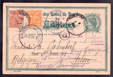 BRAZIL 1924 UPRATED POSTAL STATIONERY CARD TO BELGIUM  A911