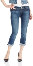 Hudson Medium Wash Blue Denim Ginny Crop Straight Cuff Jeans Women's Size 27