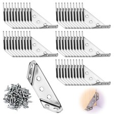 50 PCS Universal Stainless Steel Furniture Corner Connector Silver Angle Brace