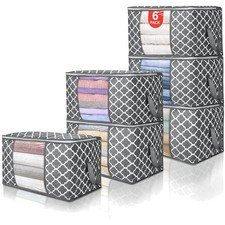 90L Storage Bins, 6 Pack Closet Organizers Foldable Design