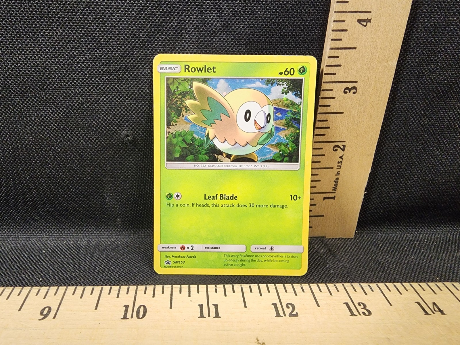 TCG. Pokemon ROWLET #SM153 - Sun & Moon Black Star Promo ..Rare Holo Promo NM