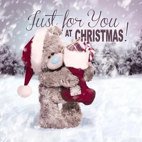 3D Holographic Just for You Me to You Bear Christmas Card