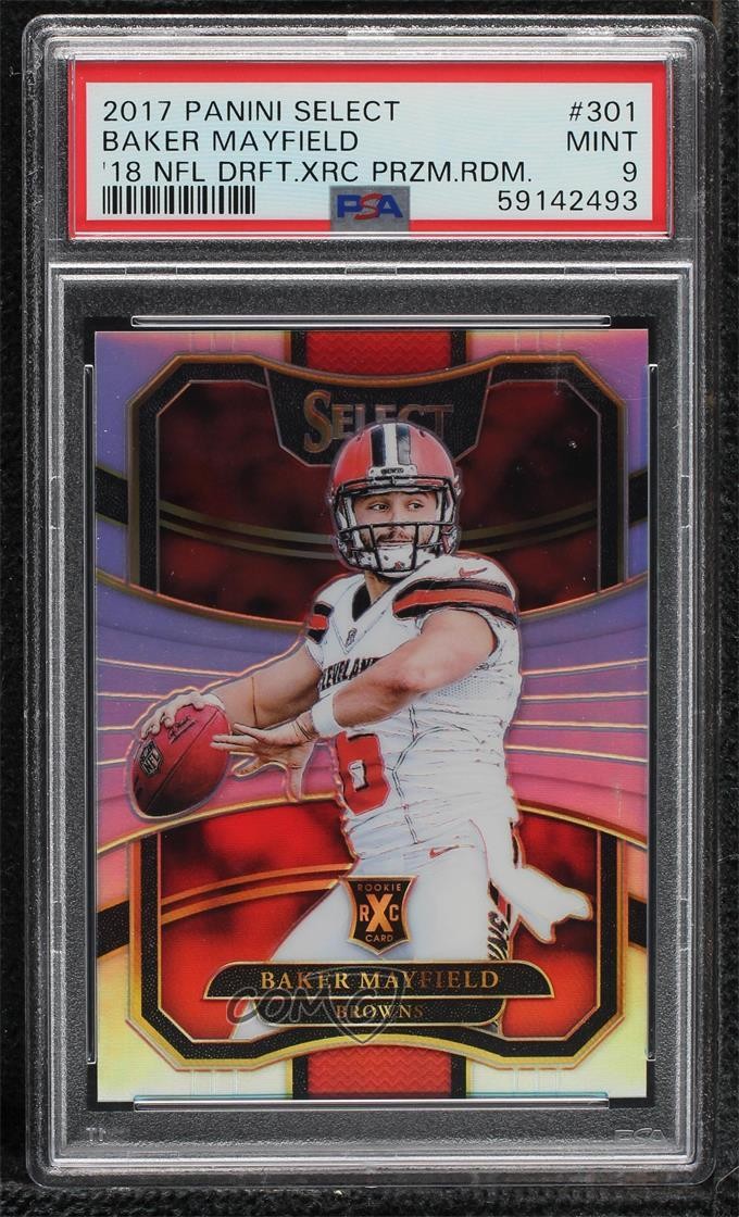 2017 Panini Select 2018 XRC Silver Prizm Baker Mayfield (QB1) PSA 9 MINT 0ls