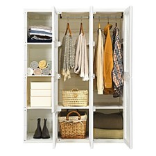 Portable Closet Clothes Foldable Armoire Wardrobe Closet w/Hanging Rods 8 Cubes