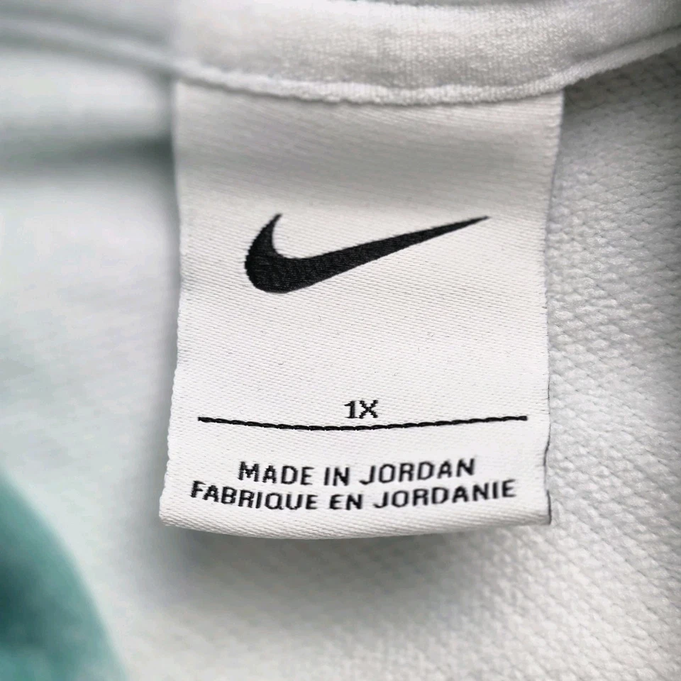 Sudadera con capucha Nike Tye Dye XL usada corta verde azulado blanca para mujer Foto 4 de 4