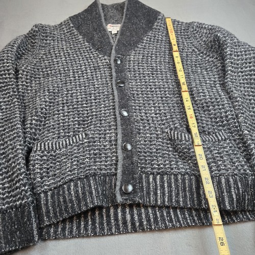 RAG & BONE Mens Neiman Marcus Black White Cardigan Wool Blend Sweater Large - Picture 8 of 9