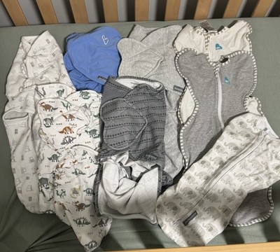 Lot Of 8 Baby Swaddles Love To Dream Swaddle Up, Swaddle Me Zip NB 0-3 Small