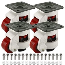4 Pack Leveling Casters GD-80F-T with Iron Poly Wheel and NBR Pad 4400lbs