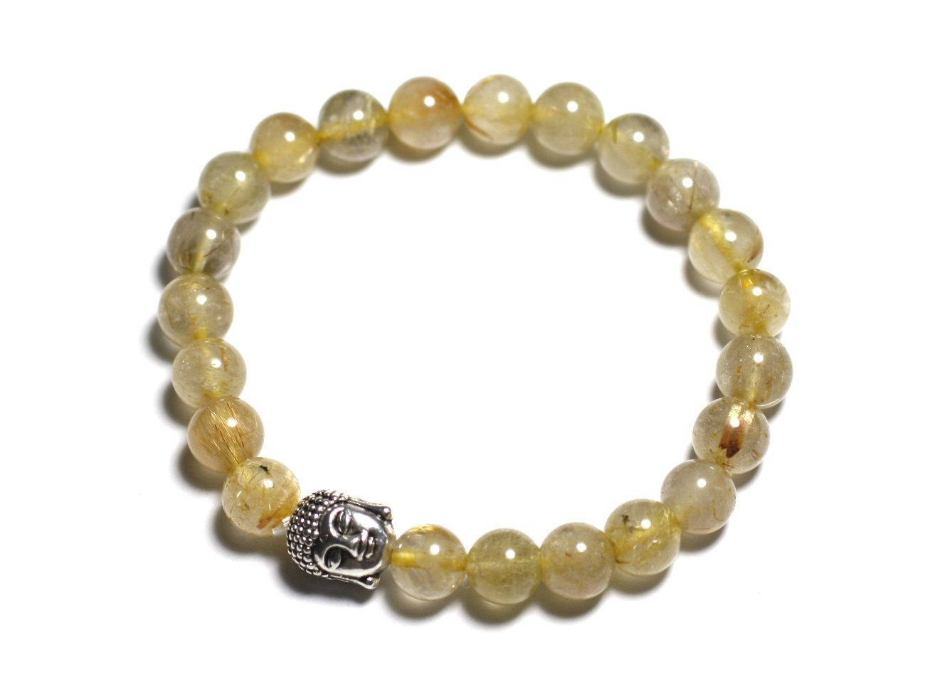 Bracelet Bouddha en Quartz Rutile Doré pour Harmoniser vos Énergies au Quotidien