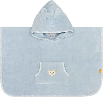 Steiff Baby Bademantel Poncho Badeponcho Frottee 1-3 Jahre hellblau