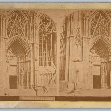 c1880s Cologne, Germany Cathedral Kolner Dom Portal Photo Stereo Construction V3