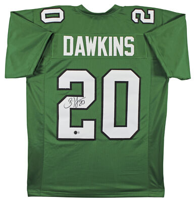 Brian Dawkins Authentic Signed Kelly Green Pro Style Jersey BAS Witnessed 