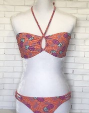 AMERICAN EAGLE Womens Bikini Set Bandeau Top Sz L Bottom Sz M Bathing Swimsuit