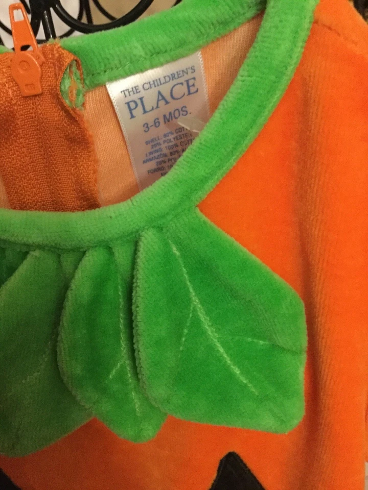 Disfraz de Halloween de felpa de una pieza de calabaza bebé lugar para niños talla 3-6 meses Foto 2 de 3