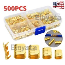 500Pcs U Shape Copper Terminals Crimp Kit - Non-Insulated Assortment Cable Wire