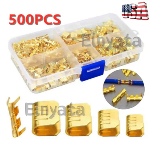 500 pz kit crimpatura terminali in rame a forma di U - cavo filo assortimento non isolato - Foto 12 di 15