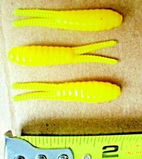 25ct YELLOW Beetle Spin Bodies 2" SPLIT TAIL BEETLES Spinner Fishing Baits Grubs