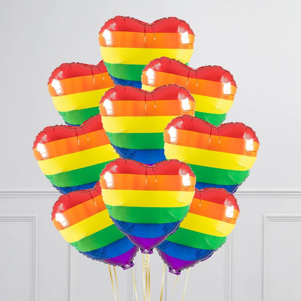 Heart Birthday Balloon Banner Aluminium Foil Balloon Party Decoration Rainbow UK - Image 3 of 4