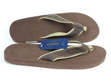 Club Room Men's Flip Flops Brown Multi Suede Size L