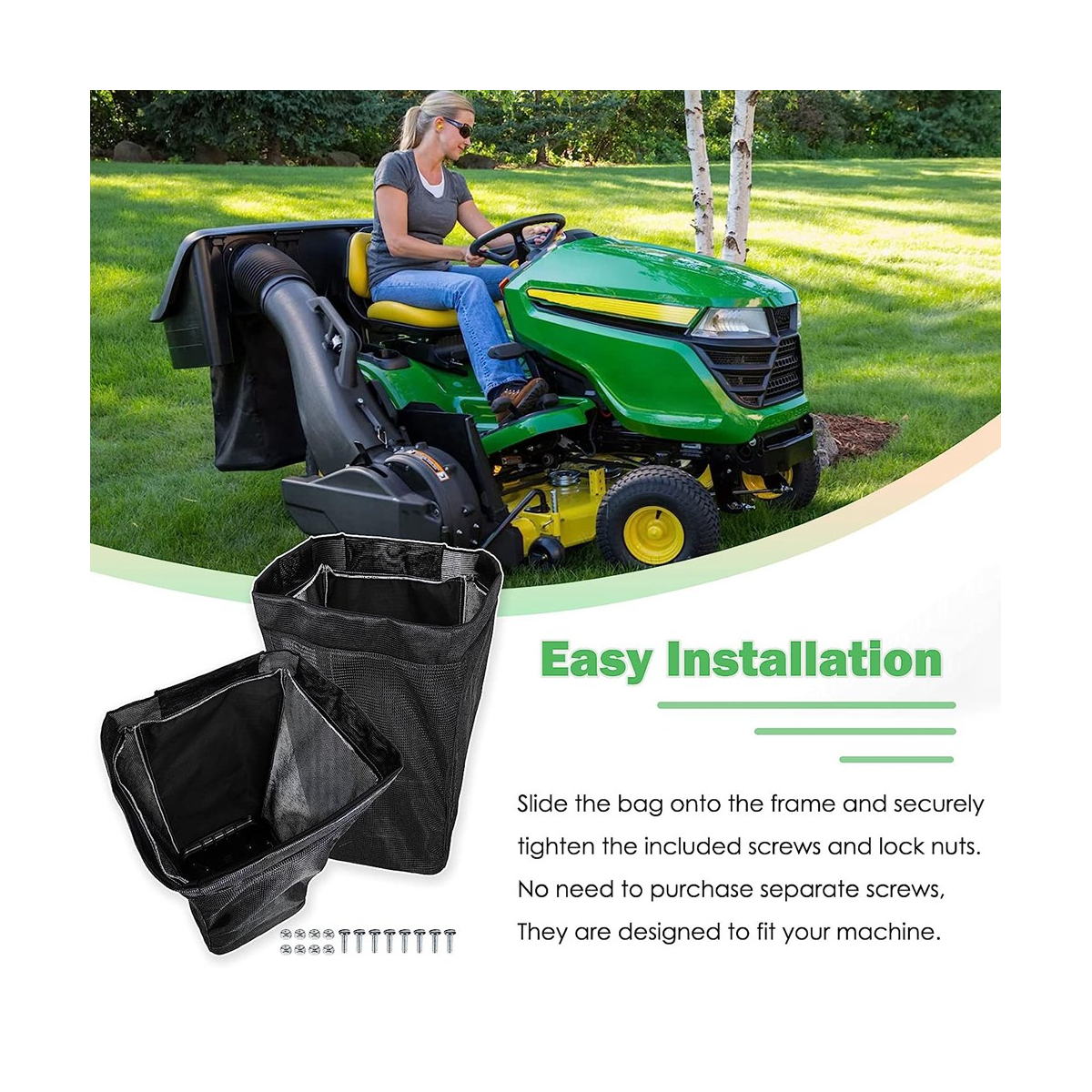 AM101602 Lawn Mower Grass Bag Replacement for 100 Series L110 X110