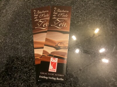 2x Verlag sucht Autoren  Lesezeichen  Buch Trenner frieling Verlag Berlin