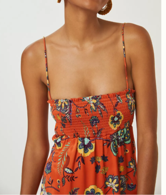 Maeve by Anthropologie spaghetti strap Floral Cross Back Maxi Dress S  #ob1495198 | eBay