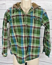 Quiksilver Long Sleeve Button Up With Hood Multi Color Youth Size XL Size 20