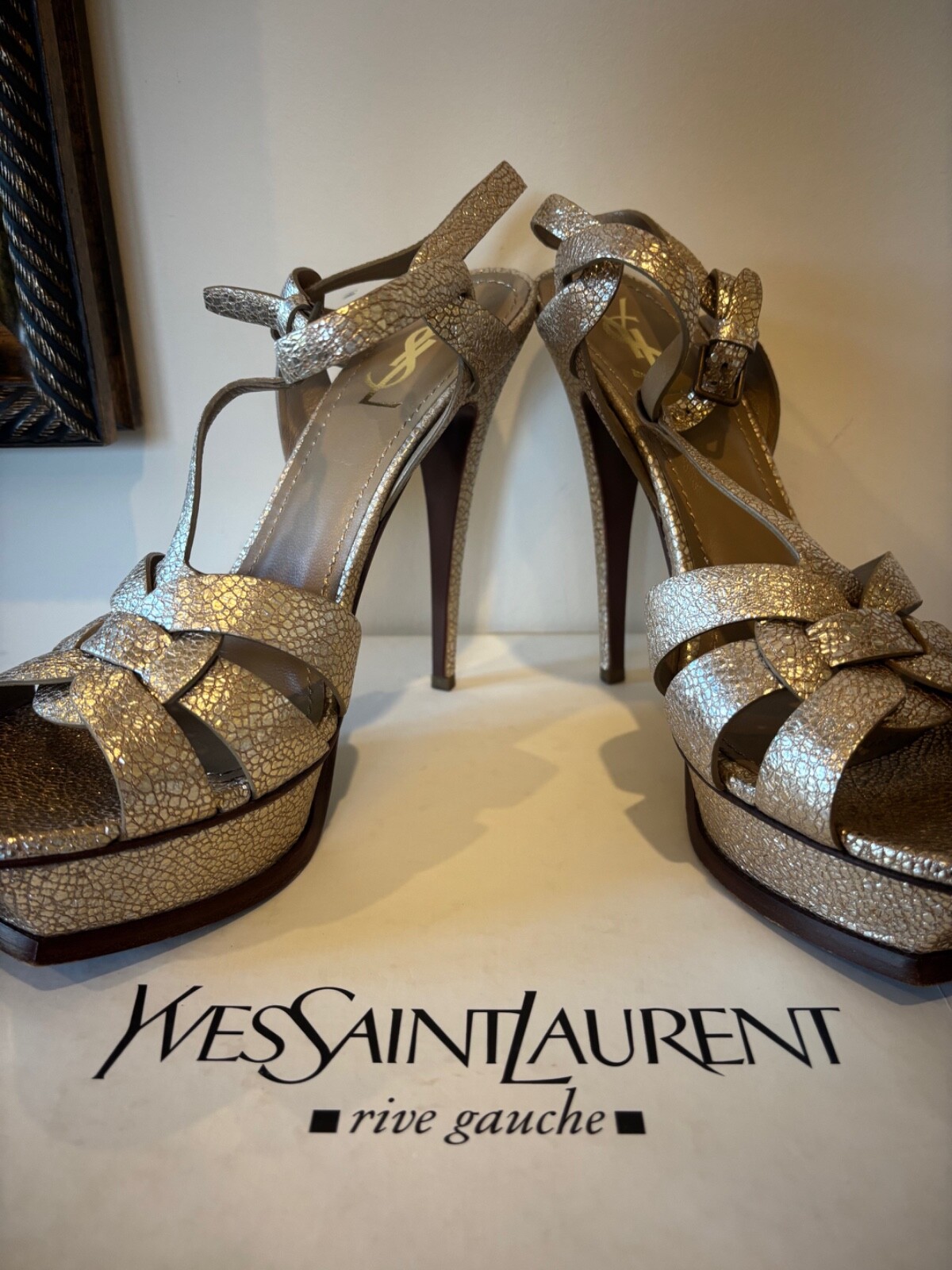 SAINT LAURENT Sandalo Yves Sant Laurent Tribute 105 colore Vulcano Sahara taglia 42