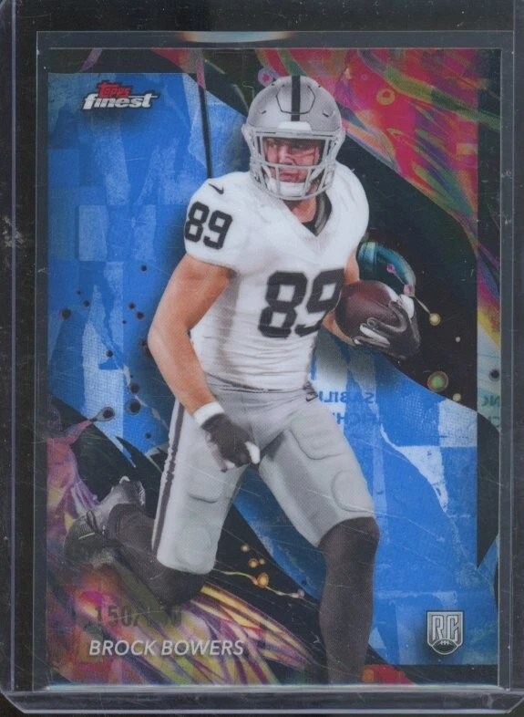 2024 Topps Finest BROCK BOWERS #182 RC Rookie Uncommon Blue /150 Raiders