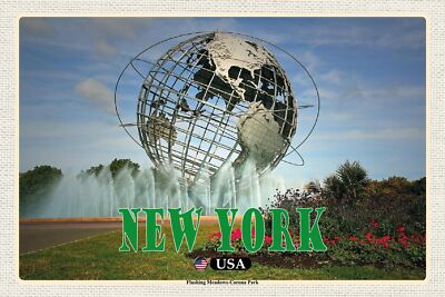 Blechschild 18x12 New York USA Flushing Meadows-Corona Park Wand Deko Bar Kneipe
