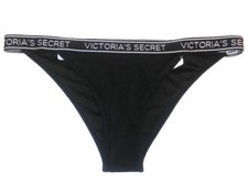 Victoria  s Secret Cheeky Black Logo Bikini Bottom Size M