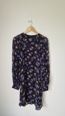 ganni purple floral dress Ganni Floral-print Pliss-georgette Midi Dress In Lavender