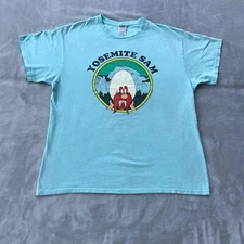 Yosemite Sam Looney Tunes T Shirt Men L Green Short Sleeve Delta Pro Weight Y2k